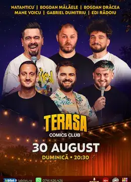 Stand-up cu Natanticu, Mălăele, Mane Voicu, Drăcea, Edi Rădoiu și Gabriel Dumitriu pe Terasa ComicsClub!