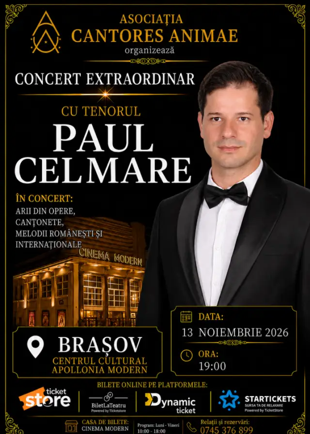 Concert Extraordinar cu tenorul Paul Celmare - Brasov