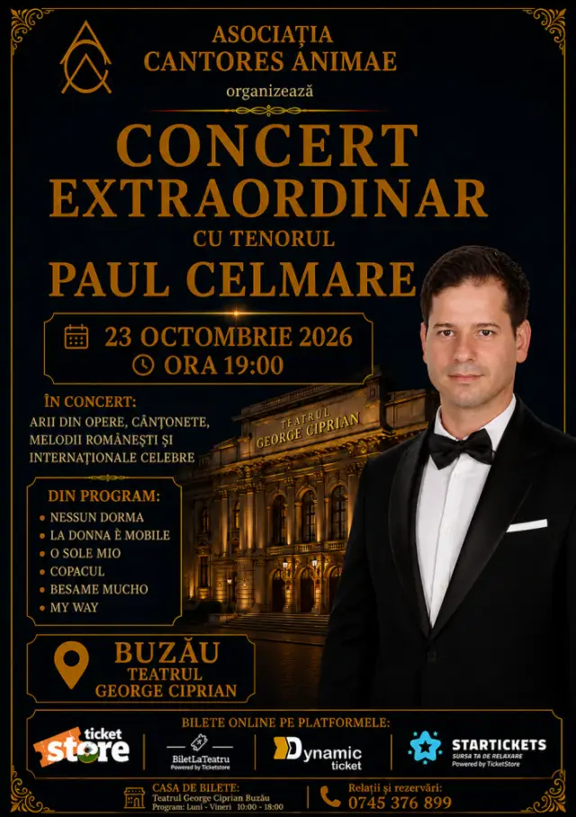 Concert Extraordinar cu tenorul Paul Celmare - Buzau