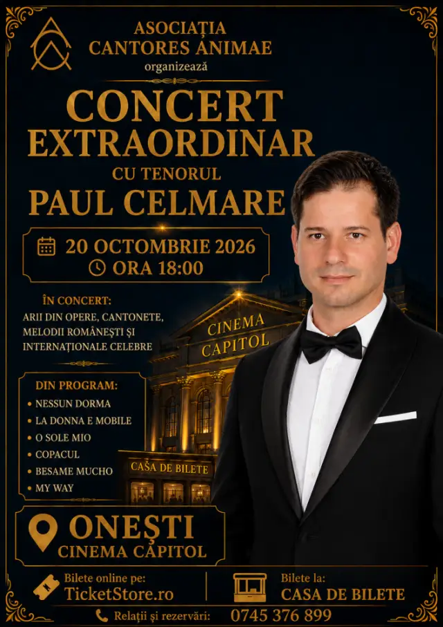 Concert Extraordinar cu tenorul Paul Celmare - Onesti